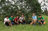 Charles Reilly with students in the Philippines