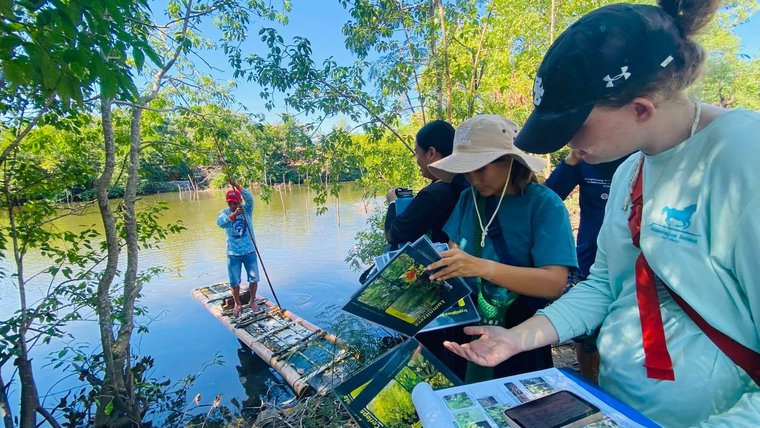 CRM Volunteers together with their counterparts conduct mangrove assessments