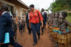 Ugandan children perform