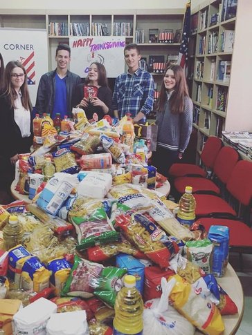 Thanksgiving food drive for the elderly in Vlore, Albania