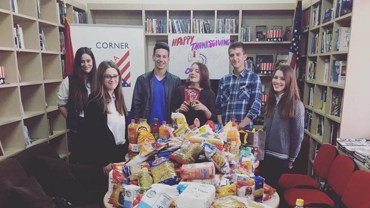 Thanksgiving food drive for the elderly in Vlore, Albania