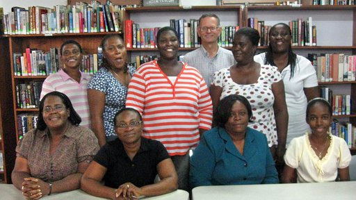Clifford with National Library of Antigua & Barbuda staff, 2009
