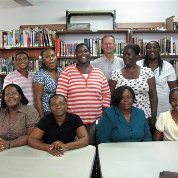 Clifford with National Library of Antigua & Barbuda staff, 2009
