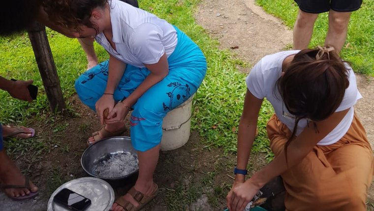 Trainees learning to cook