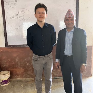 Ian with his counterpart teacher Jyoti N in Nepal.