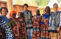 The chief’s wives greet John and his family upon arrival at the chief’s kingdom in Bamendjou.