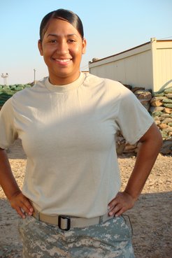 Britney Ortega on a military deployment