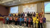 Director Carol Spahn at the swearing in ceremony of volunteers in Thailand