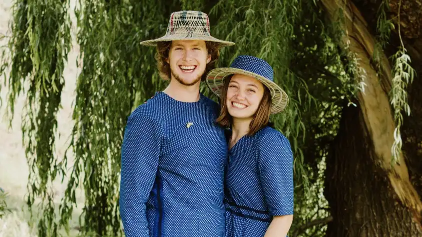 Drew and Taylor in cultural dress