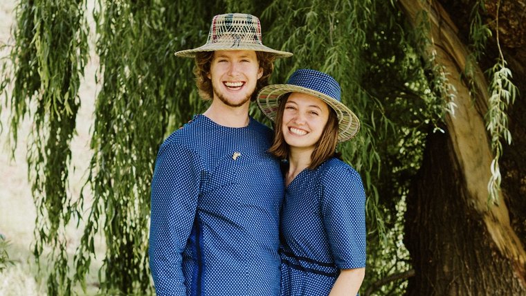 Drew and Taylor in cultural dress