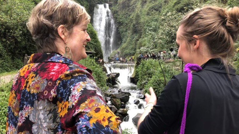 Director Olsen in Ecuador at waterfall