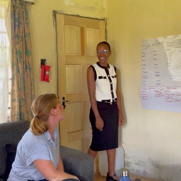 Emmajean with her counterpart Lindo, who is also her language tutor and friend