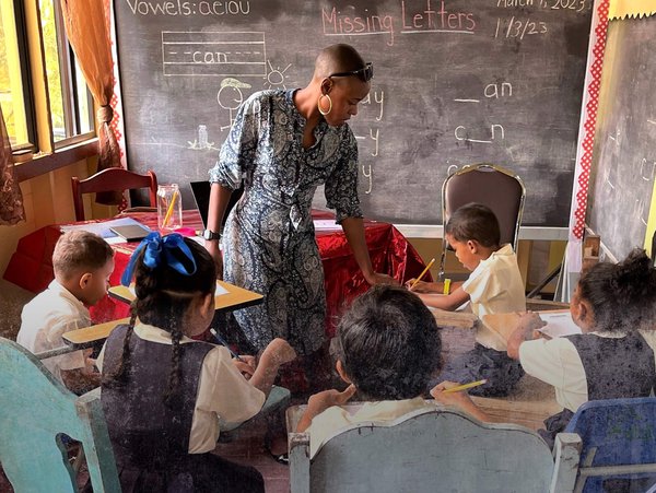 Teacher with classroom of students