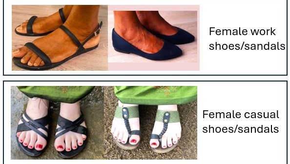 Female work and casual shoes