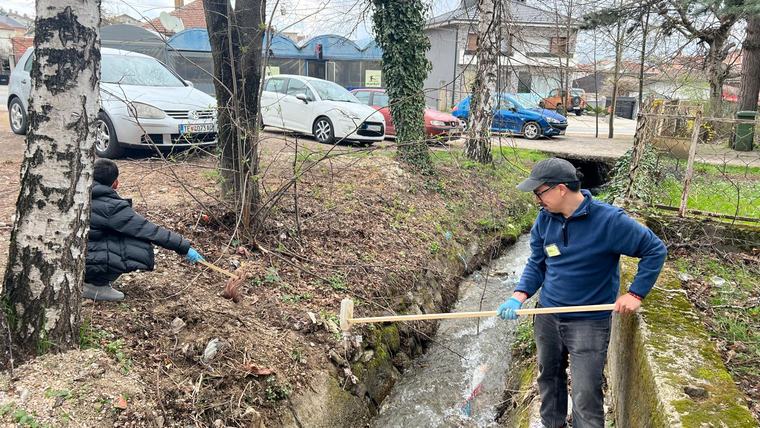 For Earth Day, Enrique organized a community cleanup with the local school