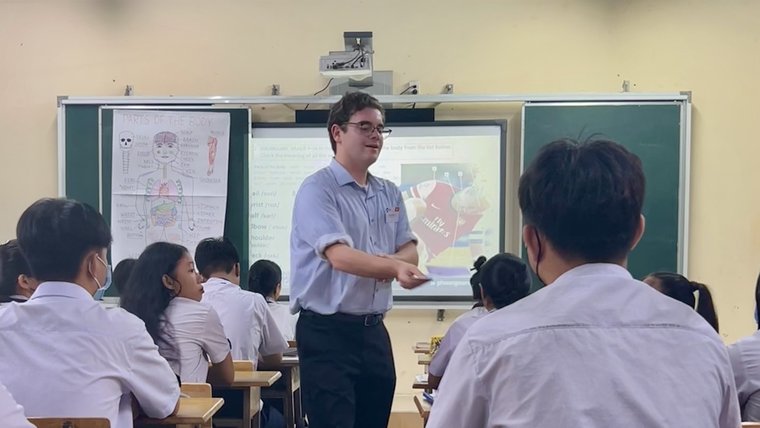 Matthew teaches English in Viet Nam.