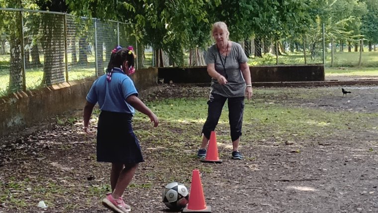 Ball handling during PE - Genevieve L