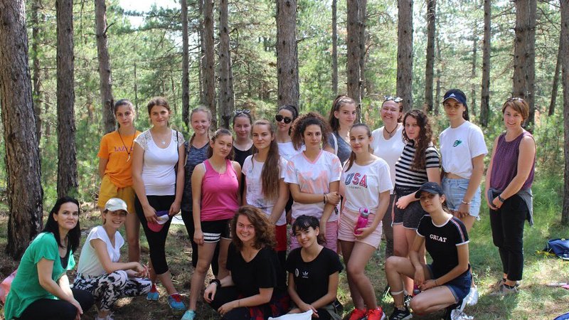 Peace Corps staff joined campers for lunch on a nature trail