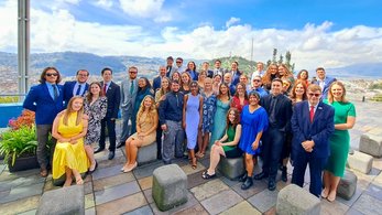 Volunteers in Ecuador at swear-in ceremony
