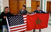 Holding the U.S. and Moroccan Flags side-by-side