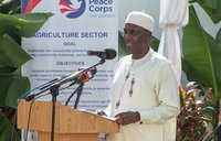 The Honorable Mr. Bouy speaking at a Peace Corps event in The Gambia.