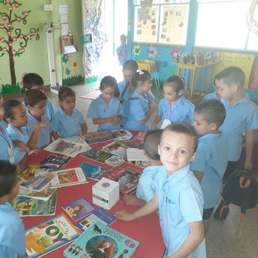 Small children and books