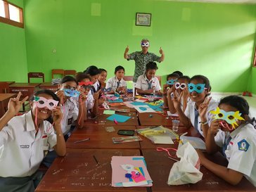 Vineet's English club students celebrating Halloween