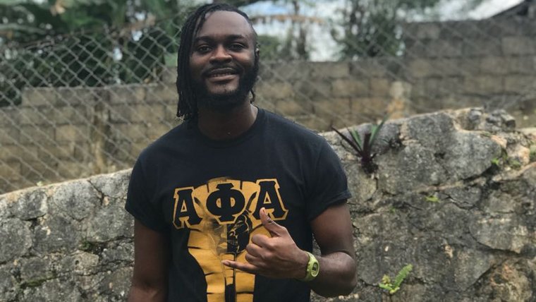 Volunteer Ampofo Mensah pictured in his host country Jamacia