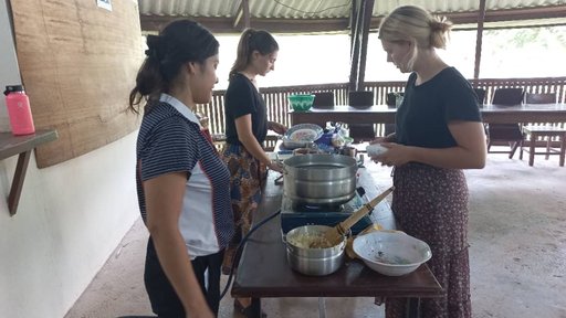 PCVs practicing local food cooking