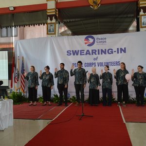 Volunteers in Indonesia swear-in