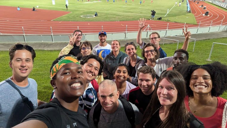 Group 99 at a rugby game