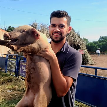 Curt got very hands-on supporting the local livestock association with a pig auction.
