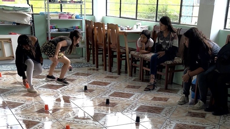 Local youth participate in a Halloween activity in Ecuador.