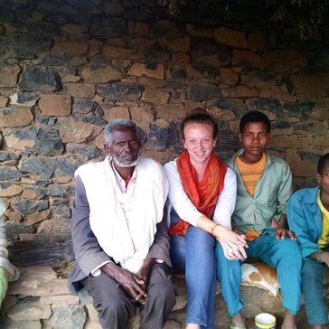 Students in Ethiopia walk many kilometers to attend school. Ally accompanied one of her 9th grade students to her home, a two