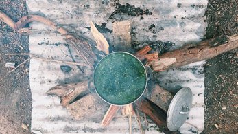 Pot of Food Cooking in Guinea