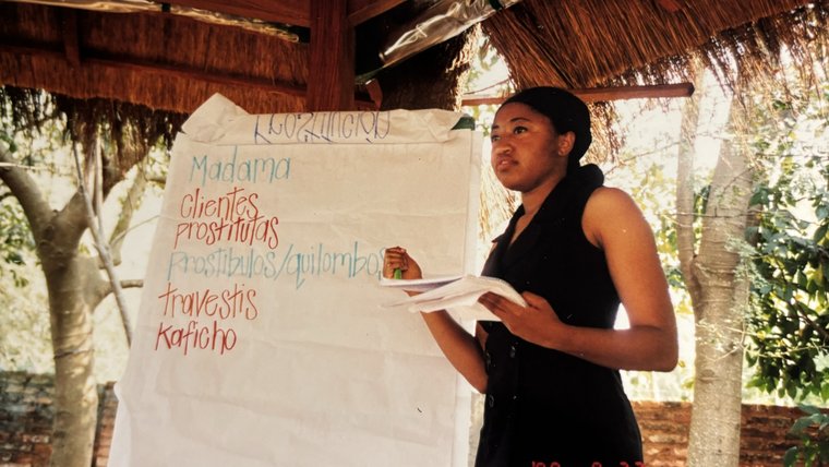 RPCV Krysta J. working in her community in Paraguay