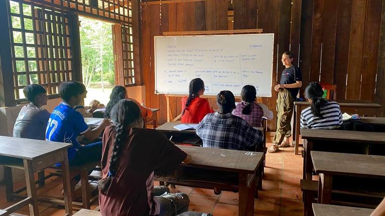 Sophia teaches English in Cambodia.