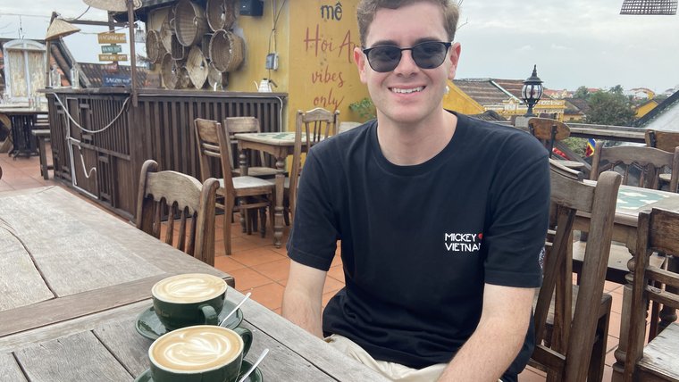 Cafe hopping is one of Matthew's favorite ways of exploring Viet Nam.