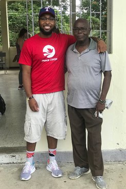Don Holly and a unnamed man in Jamaica