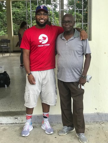 Don Holly and a unnamed man in Jamaica