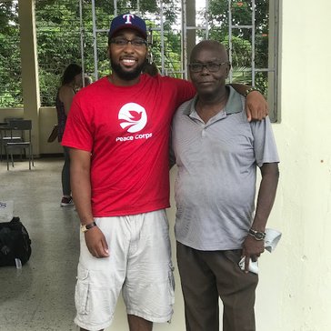 Don Holly and a unnamed man in Jamaica