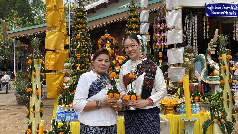 Giselle enjoys learning about local festivals in Thailand.