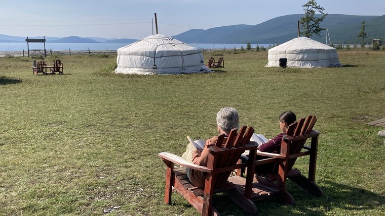 Nature's Door includes 12 gers (or yurts, shown in the background), a restaurant, and a studio.