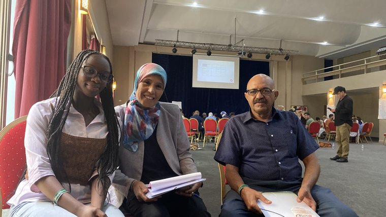 Leah meets with the leaders of the local youth center and women’s center in Morocco.