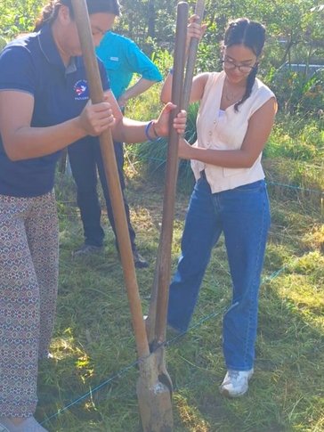 Teresa participates in a training session during service in Panama.