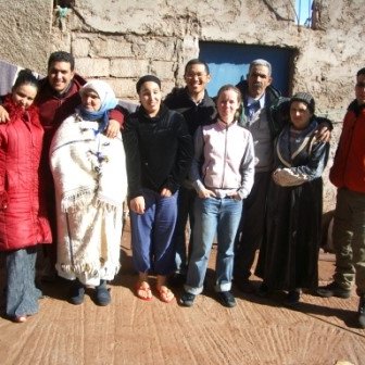 JK (5th from left) and Amanda (6th from left) with their phenomenal host family in Morocco.