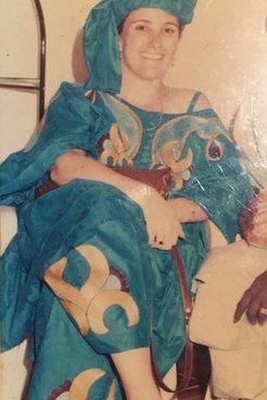 Jo Anne Yeager in traditional Senegalese dress