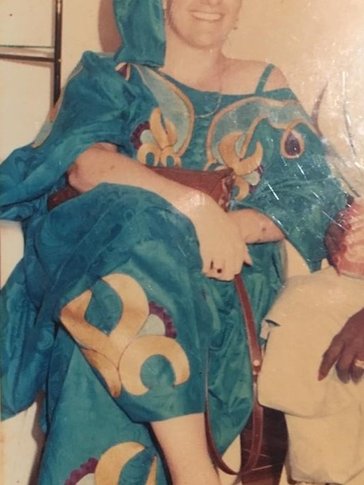 Jo Anne Yeager in traditional Senegalese dress