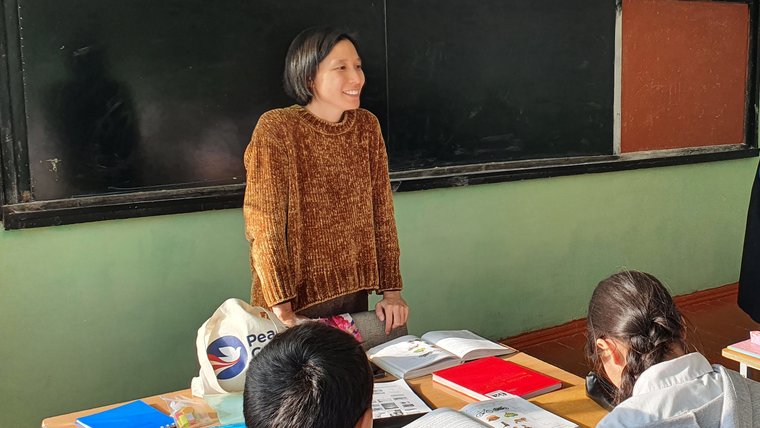 Peace Corps Volunteer Jenny T. teaching English in Kyrgyz Republic