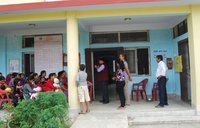 Doing a handwashing demonstration with Jhabindra
